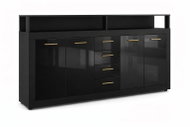 Chest of drawers Luna De Luxe XXL black/black glossy, golden handles - package 1/3 - Chest of Drawers