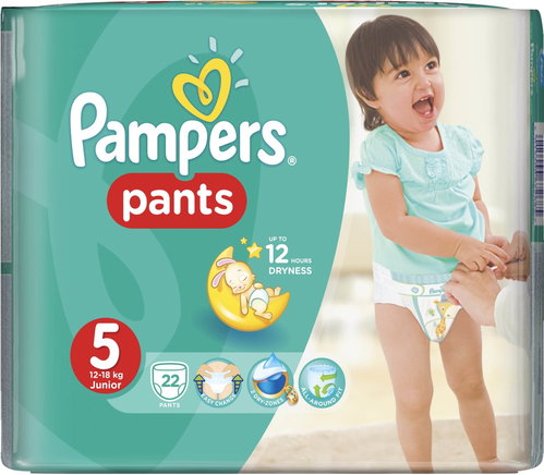 Pants Pampers Jumbo Pack 5 Junior (22 pieces) - Baby Nappies - Main image