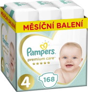 PAMPERS Premium Care Size 4 Maxi (168 pcs) - monthly pack - Baby Nappies